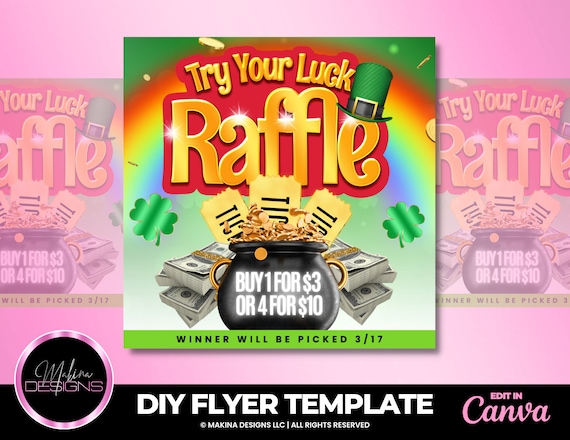 March Raffle Giveaway Flyer, March raffle, St Patricks Day prize, raffle holiday prize giveaway, lashes nails hair