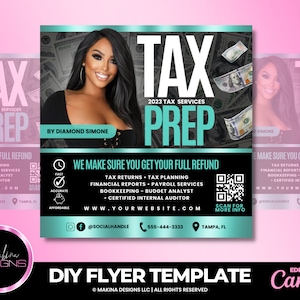 Tax Preparation Services Flyer, Tax prep, Tax Season Flyer, Canva template, Tax Flyer, Credit Repair, Tax template, Taxes 2023