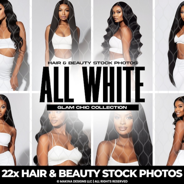 Toda la colección White Glam Chic Imágenes de archivo, modelo afroamericano, fotos de archivo de belleza, fotos de archivo de cabello, fotos de maquillaje, fotos de archivo