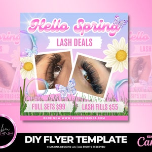 Frühlings Wimpern Verlängerungen Flyer, Frühlings Wimpern, Wimpern Verlängerungen Verkauf Vorlage, Wimpern Verlängerung Geschäft, Wimpern, Wimpern, Beauty Wimpern