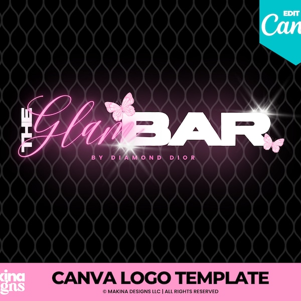 Editable Lash logo design for Canva, edit in Canva, Logo design, Lash logo design, Canva template, Canva logo