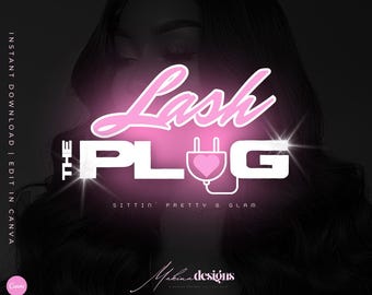 Diseño de logotipo para pestañas y belleza, plantilla editable de Canva