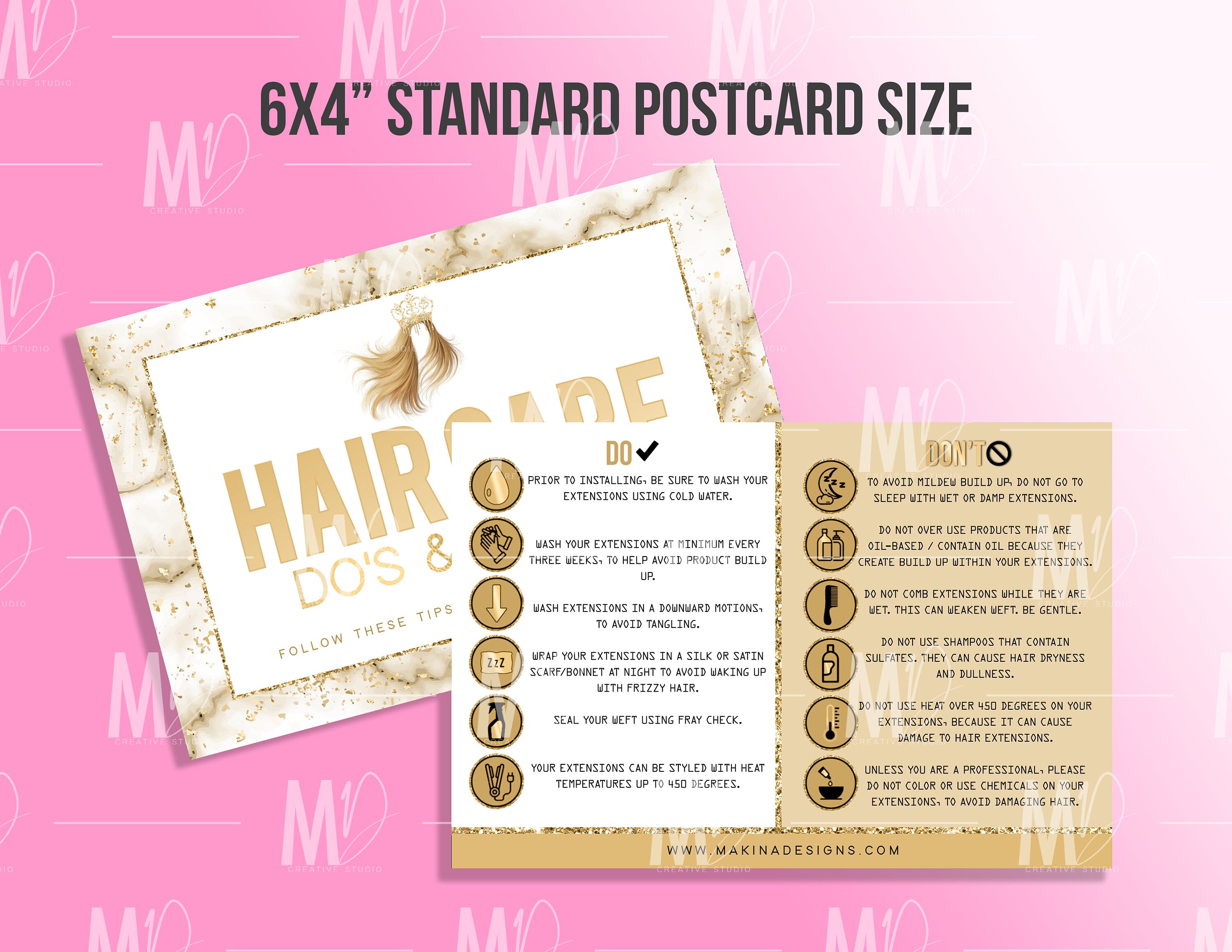 HAIR CARE CARD hair extensions care card post card hair Etsy
