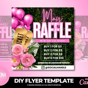 May Raffle Giveaway Flyer, May raffle, May prize, raffle holiday prize giveaway, lashes nails hair