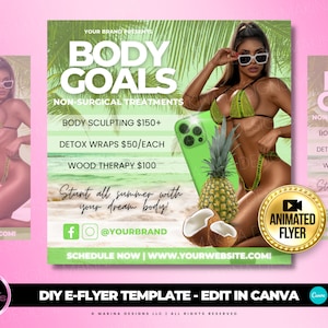 BODY CONTOURING E-FLYER, Canva template, body spa, body contouring, contouring flyer, social media flyer, body sculpting