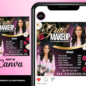 Graduation Makeup Special Flyer, Grad Makeup, Makeup Artist Flyer ...