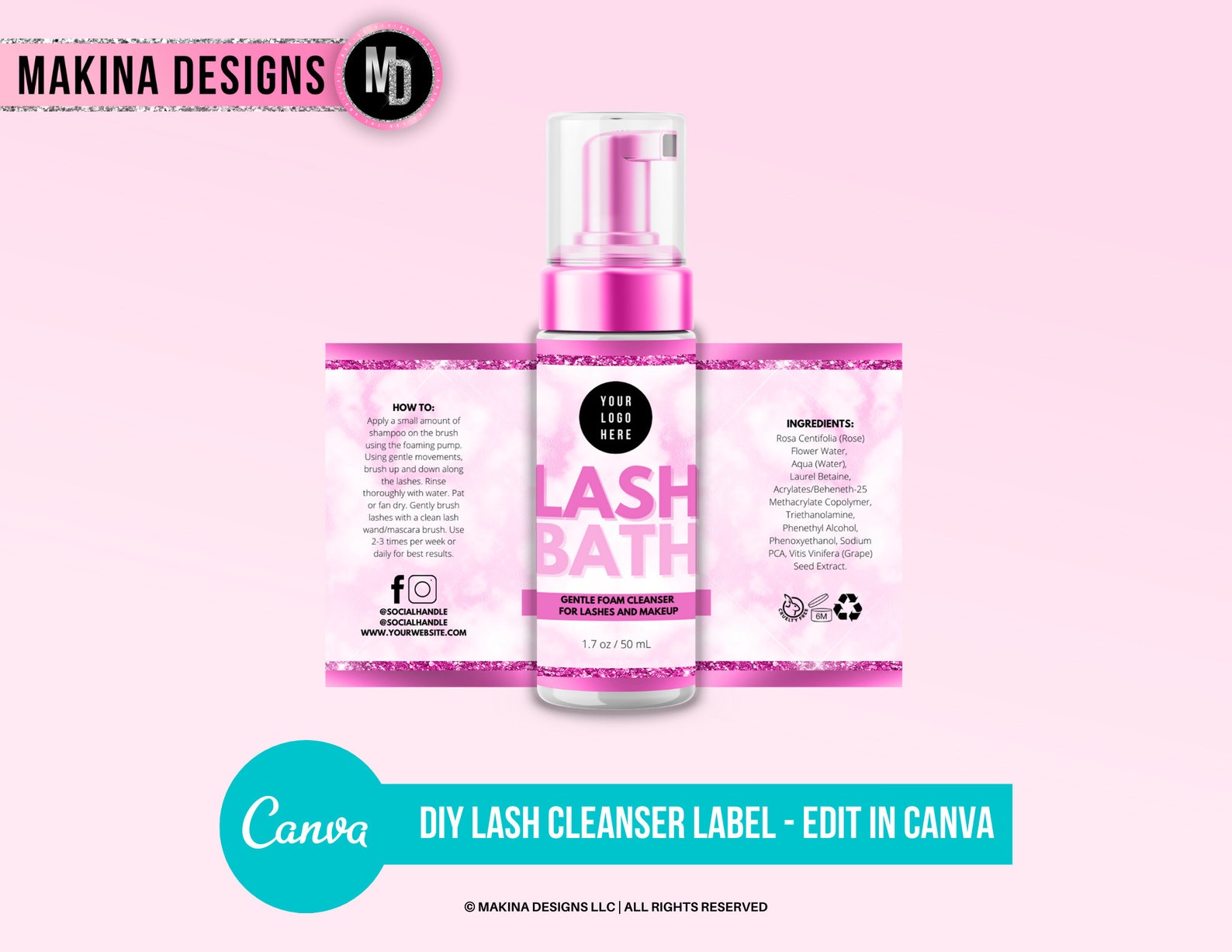 DIY Eyelash Cleanser Foam Label Lash Bath Lash Cleanser Etsy