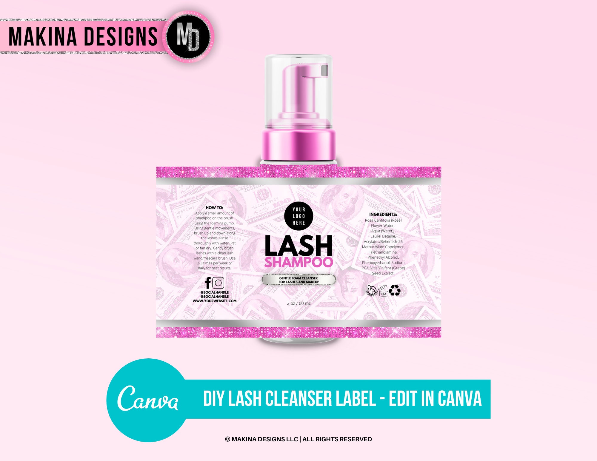 DIY Eyelash Cleanser Foam Label Lash Bath Lash Cleanser Etsy