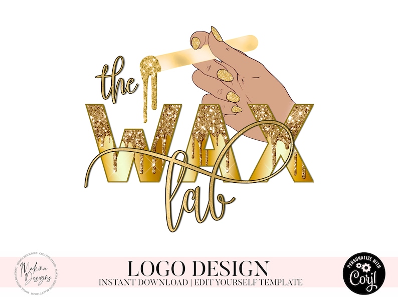 Wax Logo Design waxing Logo Design sugar wax Logo Logo Etsy