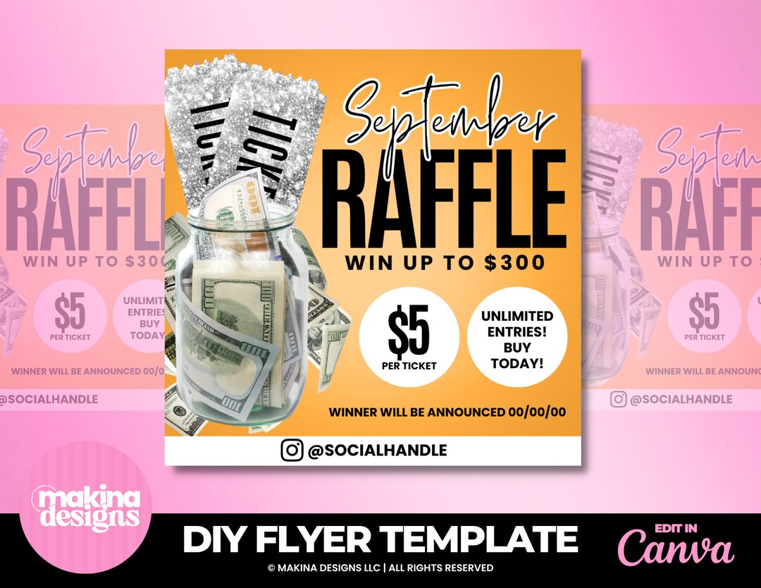 September Raffle September Raffle Giveaway Flyer Template, Canva Template, Giveaway ...