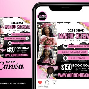 Graduation Makeup Special Flyer, Grad Makeup, Makeup Artist Flyer ...