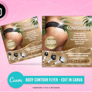 BODY CONTOURING FLYER, Canva template, body spa, body contouring, contouring flyer, social media flyer