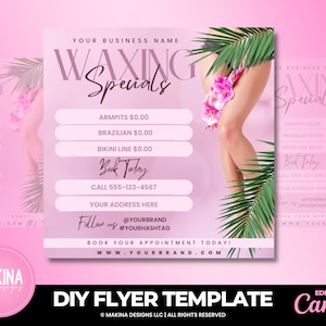 Waxing Flyer, Feminine Care Flyer, Canva template, waxing, feminine hygiene template, waxing care flyer, Brazilian waxing flyer