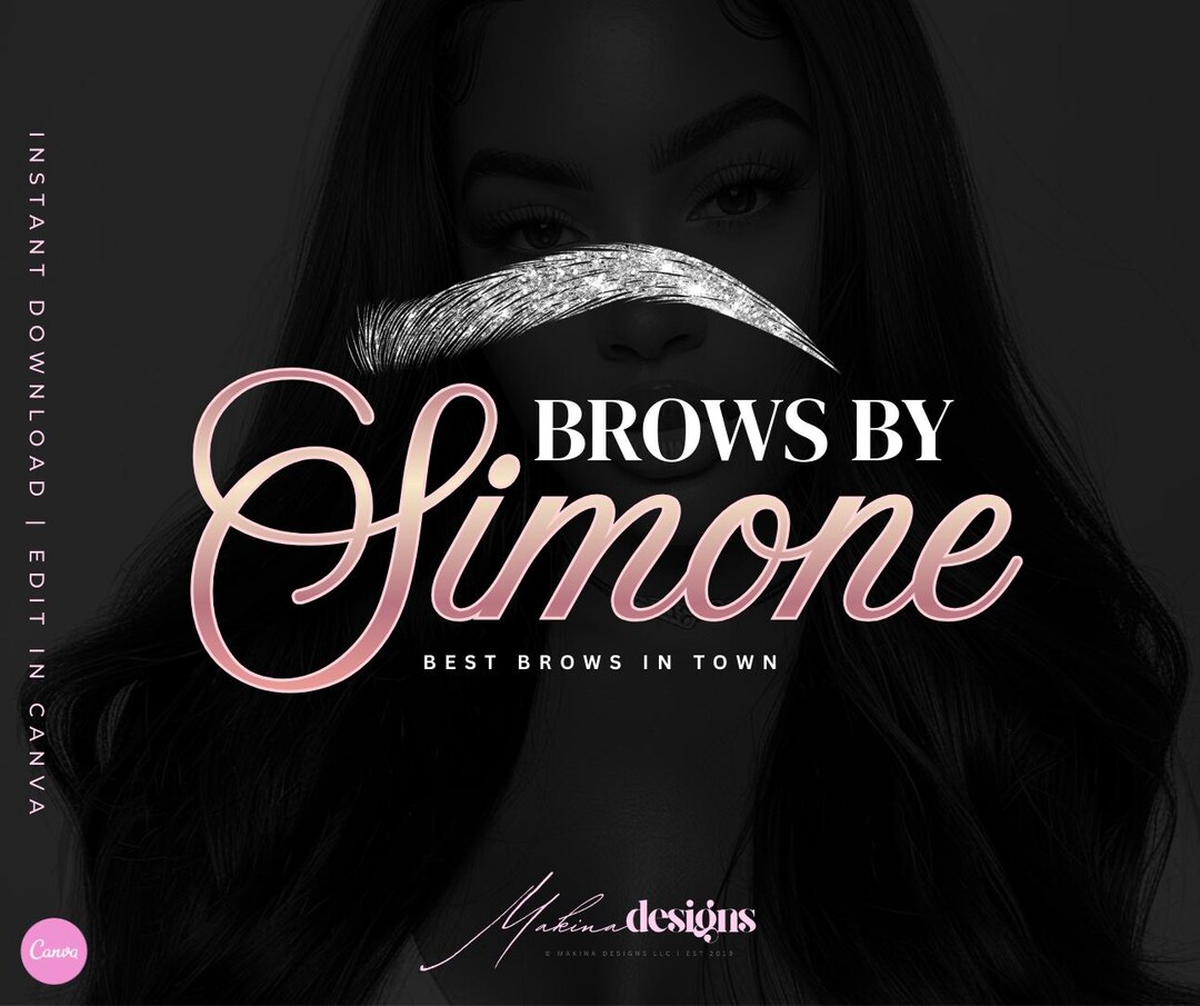 Editable Brows Logo Design for Canva, Edit in Canva, Logo Design, Brows ...