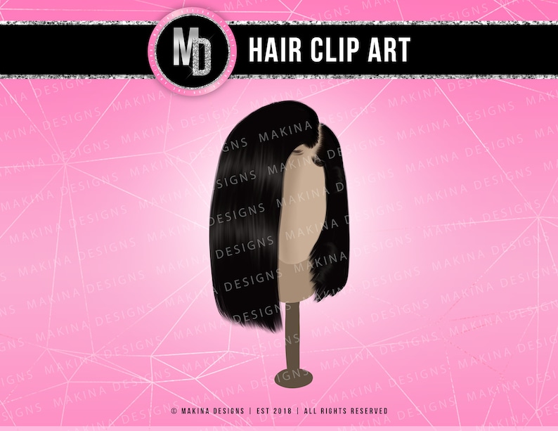 HAIR CLIP ART Hair Png Hand Painted Hair Flowing Hair Hair Etsy