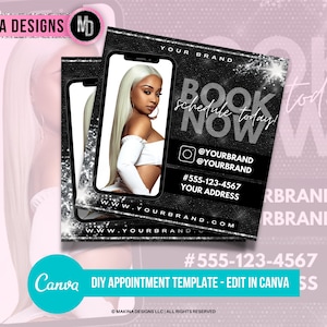 Editable Booking Flyer Template, DIY Hair Lash Makeup Nail Appointments Available Flyer, Book Now Flyer
