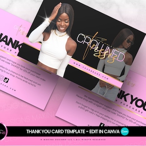 DANKE KARTE Vorlage, Bearbeiten in Canva, Dankeschön Karte, Gold Marmor, glam Design, Lash Card, Bundles Karte, Danke Kauf Karte