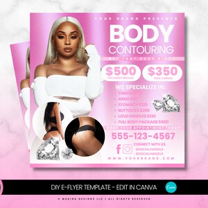BODY CONTOURING E-FLYER, Canva template, body spa, body contouring, contouring flyer, social media flyer, body sculpting