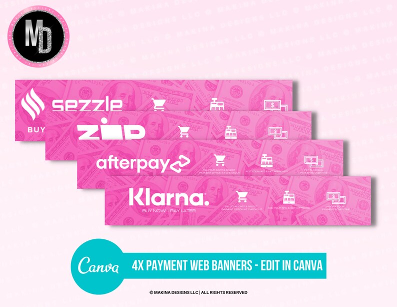 DIY PAYMENT BANNERS Canva Templates Klarna Afterpay Sezzle | Etsy Canada