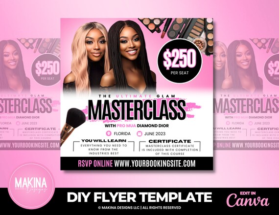 Makeup Book Now DIY Flyer DIY Appointments Available Booking Makeup Hair  Lashes Nails Cosmetics Social Media Editable Canva Template. 
