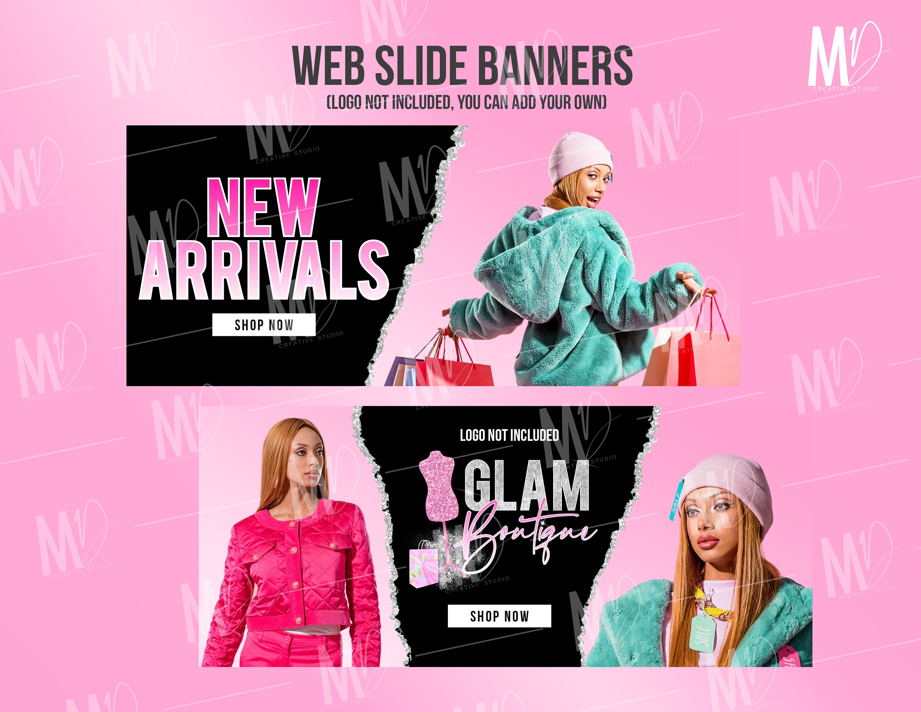 DIY WEB BANNER Boutique Silver Fashion  Banners Instant Etsy
