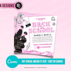 BACK TO SCHOOL flyer, diy social media flyer, Canva template, diy back 2 school social media post, back to school, college
