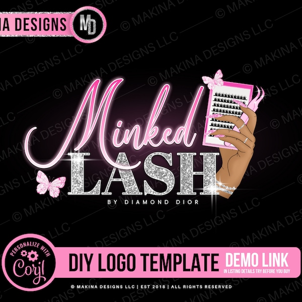 DIY LOGO DESIGN, Lash Logo design, Logo, eyelash Premade logo, Logo Template, makeup artist, beauty salon, beauty logo, boutique, mink lash