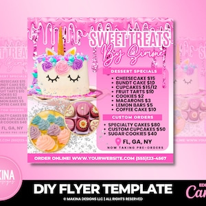 Backen Dessert Festlichkeiten Flyer Vorlage, Bäckerei e-Flyer, Backen Verkauf Flyer, Desserts Flyer, Leckereien Maker, Bäcker, Dessert Flyer