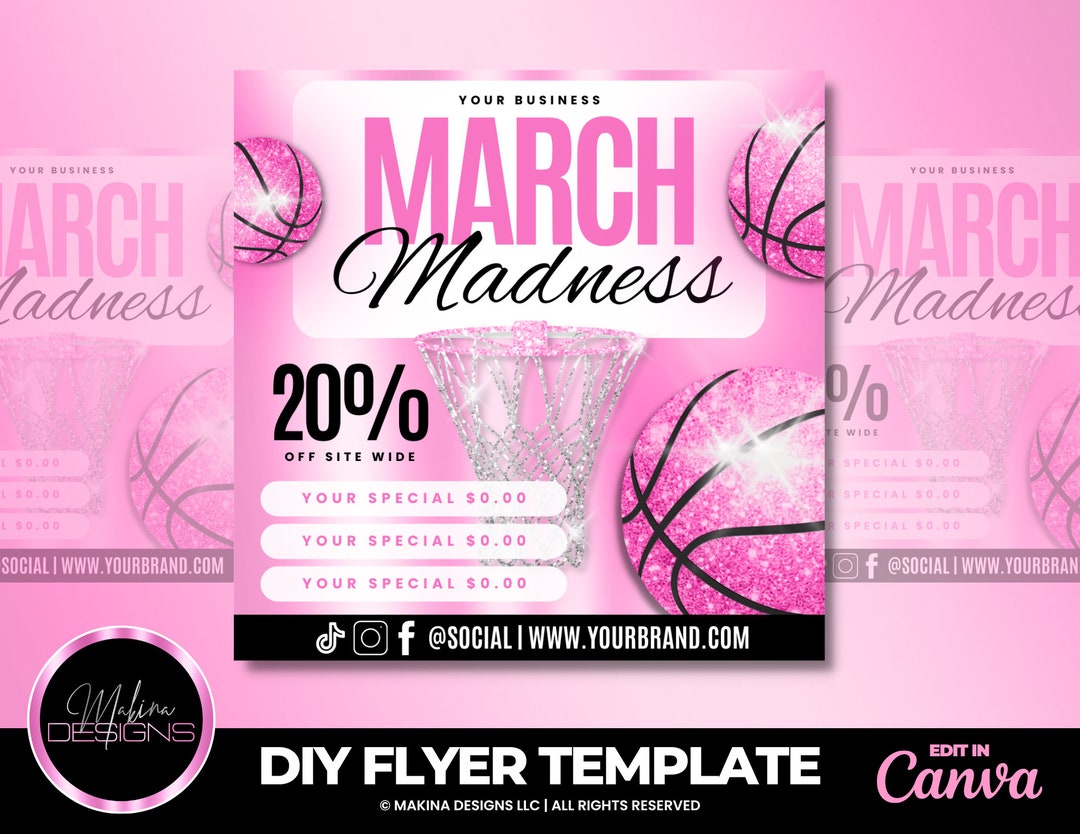 March Madness Basketball Flyer, March Sale, Spring Sale, March Madness ...