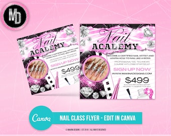Nal Class Flyer Nail Course Flyer Class Flyer Instagram Etsy