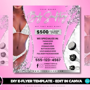 BODY CONTOURING E-FLYER, Canva template, body spa, body contouring, contouring flyer, social media flyer, body sculpting