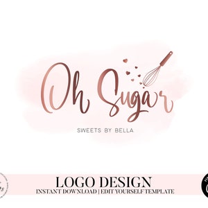 BAKING LOGO DESIGN, Cake logo, Logo design, Logo, Premade logo, Logo Template, baking, pastry, sweets, chef, baker, logo, sprinkles