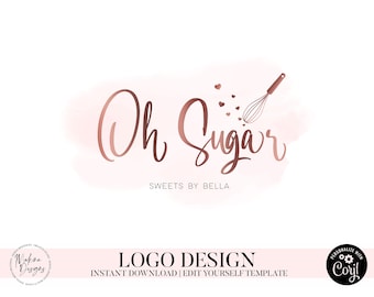 BAKING LOGO DESIGN, Cake logo, Logo design, Logo, Premade logo, Logo Template, baking, pastry, sweets, chef, baker, logo, sprinkles