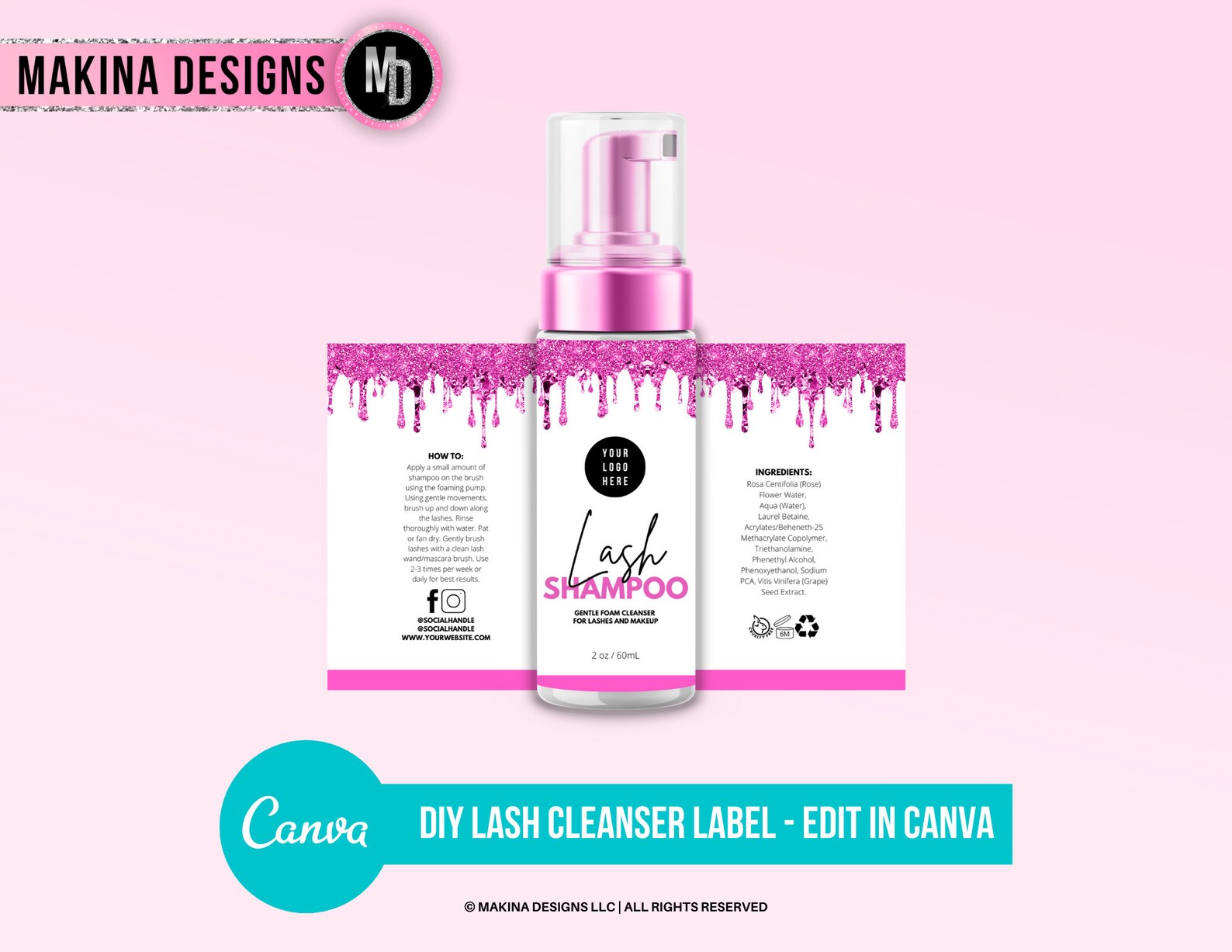 DIY Eyelash Cleanser Foam Label Lash Bath Lash Cleanser Etsy