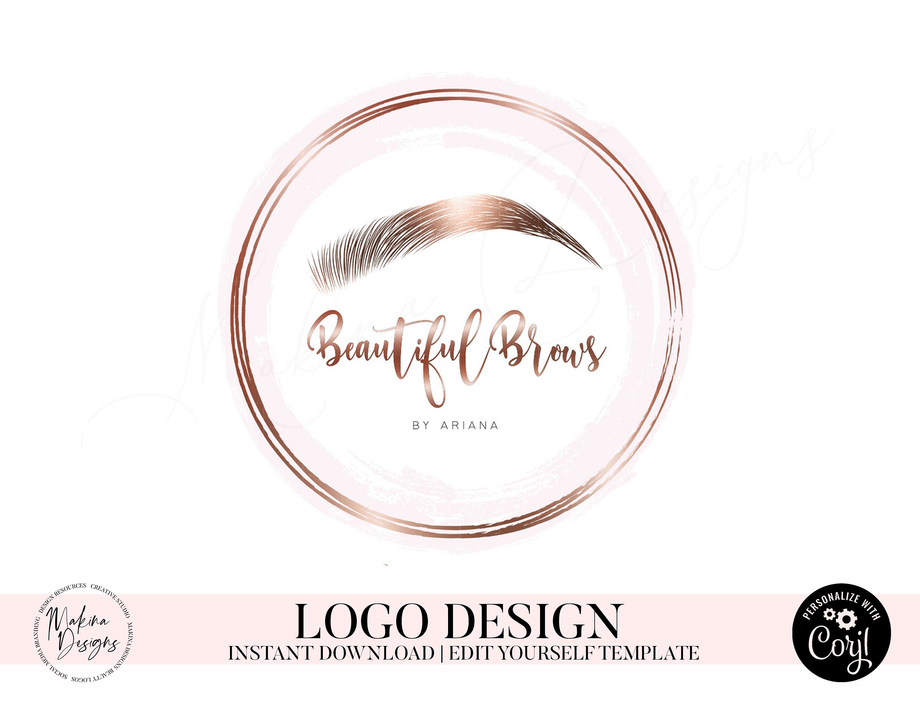 BROWS LOGO DESIGN Eyebrows Logo Logo Design Logo Premade Etsy India