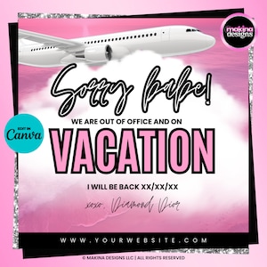 Business Vacation Flyer, Out Of Office flyer, Shop hours, Business social media marketing flyer, Canva template