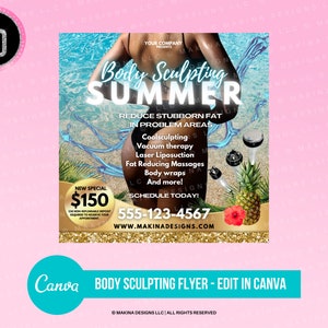 BODY CONTOURING FLYER, Canva template, body spa, body contouring, contouring flyer, social media flyer