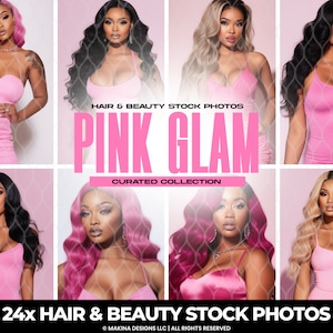 Pink Glam Stock Images, African American Model, Beauty Stock Photos, Hair Stock Photos, Makeup Stock Photos, Fashion Model, Wig Stock Photo