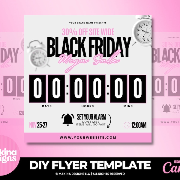 Editable Black Friday Sale flyer, Black Friday bookings, black friday sale template, hair business, nails, lashes, braids, boutique