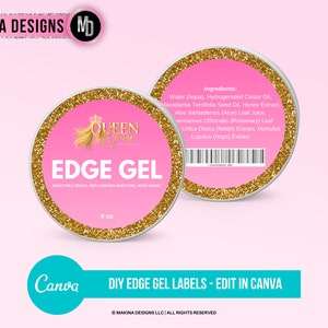 DIY EDGE CONTROL Sticker Label Design, Do It Yourself Edge Control Sticker Design, Edge Control Sticker Design, Do It Yourself Product Label