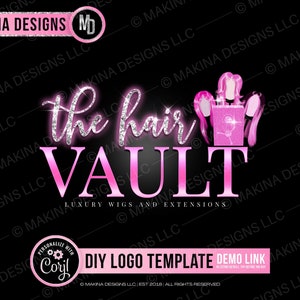 Hair logo, hair logo design, wig logo, logo template, hair extension logo, logo design hair stylist, wig logo design, bundle logos
