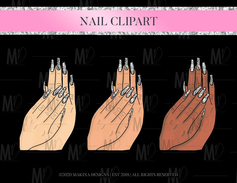NAIL CLIPART Nail Png Hand Painted Nails Hand Clipart - Etsy