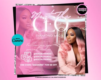 Meet The Ceo Flyer Template, social media post, instagram flyer, flyer design, beauty, eyelash flyer, social media eyelash