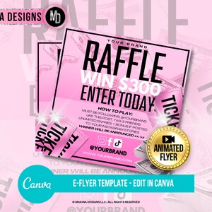 ANIMATED RAFFLE E-FLYER template, Canva template, raffle social media post, raffle contest, giveaway raffle e-flyer template