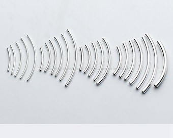 Curve Tube Beads 10X 925 Sterling Silver Tube Bead Bracelet Bead,Necklace Bead