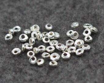 10//20 4 mm Antique Silver Skull Head Spacer Beads Jewelry Bracelet Findings Trou