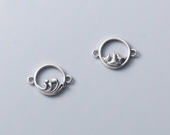 16x2mm 100 Silver Plated Brass Fancy Links Connectors