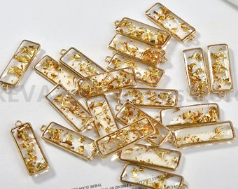 BULK 50 Leaf charms bright gold tone GC71