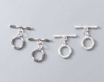 10Sets Tibetan Silver Smooth Flower Star Bracelet Toggle Clasps Connectors