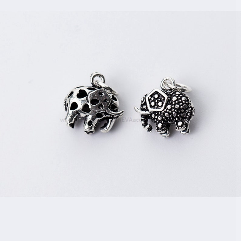 2pcs Sterling Silver Elephant Charm Necklace Charm Bracelet Charm Animal Charm Small Charm Elephant Charm Pendant Tiny Charm